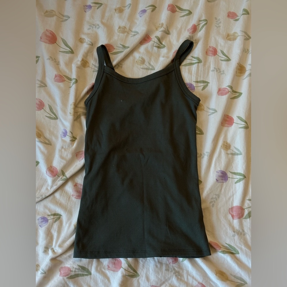 olive green tank top